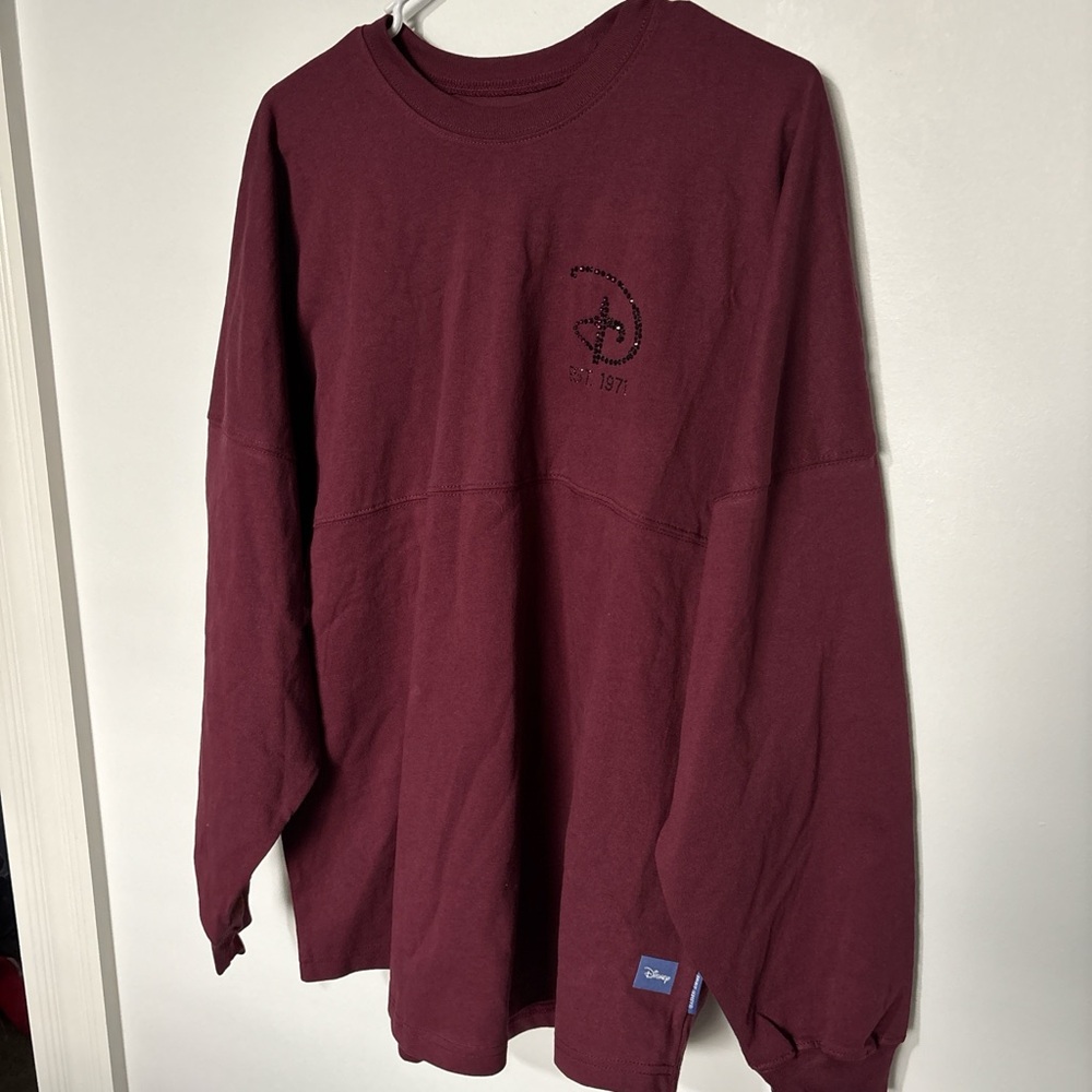 Disney Parks 2026 Burgundy Glitter Spirit Jersey, new with tags - Picture 4 of 5